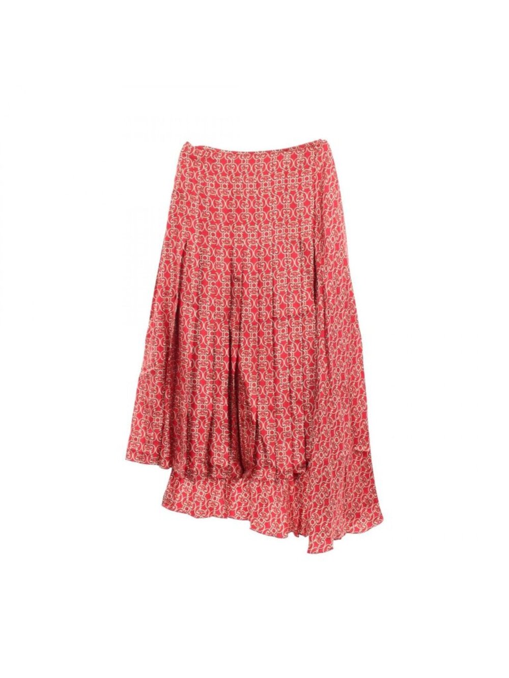 Fendi Skirt All Pattern Asymmetric Pleats Silk